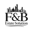 Logo F&B Estate Solution: Skyline über dem Schriftzug F&B